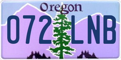 OR license plate 072LNB