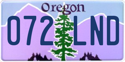 OR license plate 072LND
