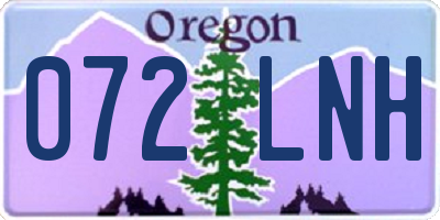 OR license plate 072LNH
