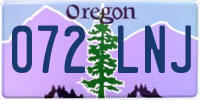 OR license plate 072LNJ