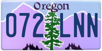 OR license plate 072LNN