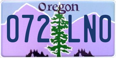 OR license plate 072LNO