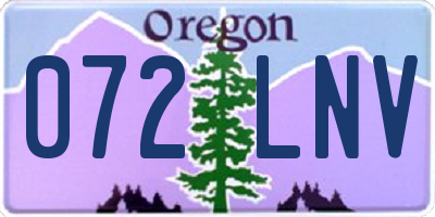 OR license plate 072LNV
