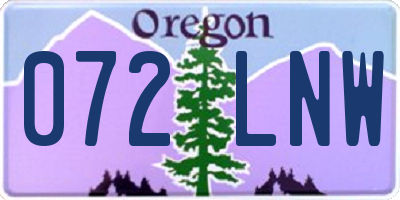 OR license plate 072LNW