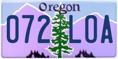 OR license plate 072LOA