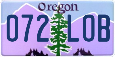 OR license plate 072LOB
