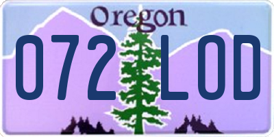 OR license plate 072LOD