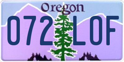 OR license plate 072LOF