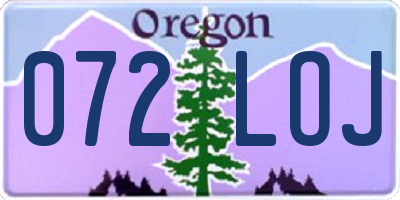 OR license plate 072LOJ