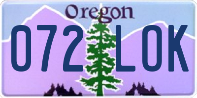 OR license plate 072LOK