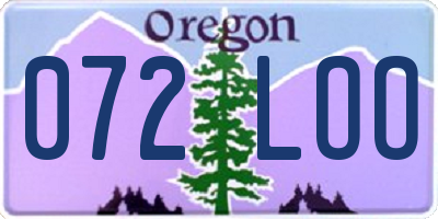 OR license plate 072LOO