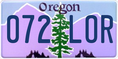 OR license plate 072LOR