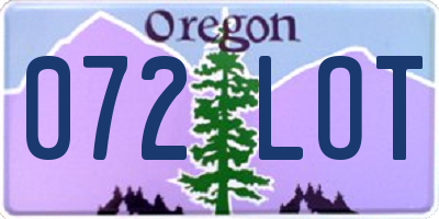 OR license plate 072LOT