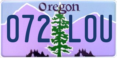 OR license plate 072LOU