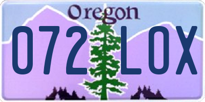 OR license plate 072LOX