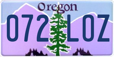 OR license plate 072LOZ