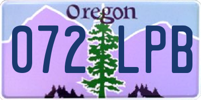 OR license plate 072LPB