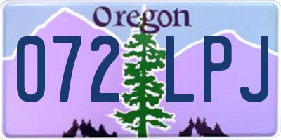 OR license plate 072LPJ