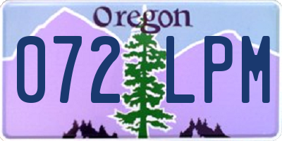 OR license plate 072LPM