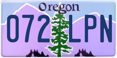 OR license plate 072LPN