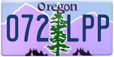 OR license plate 072LPP