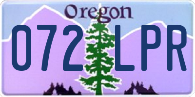 OR license plate 072LPR