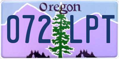 OR license plate 072LPT