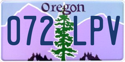 OR license plate 072LPV