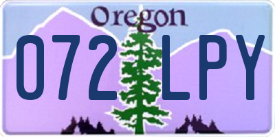 OR license plate 072LPY
