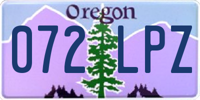 OR license plate 072LPZ