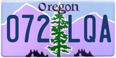 OR license plate 072LQA