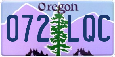 OR license plate 072LQC