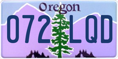 OR license plate 072LQD