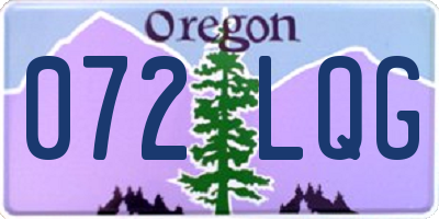 OR license plate 072LQG