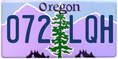 OR license plate 072LQH