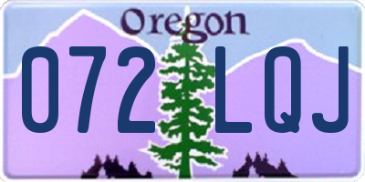 OR license plate 072LQJ