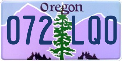 OR license plate 072LQO