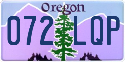 OR license plate 072LQP