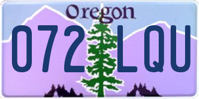 OR license plate 072LQU