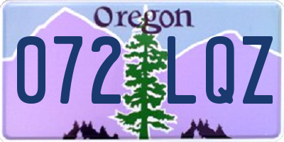 OR license plate 072LQZ