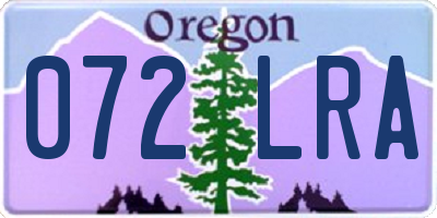 OR license plate 072LRA