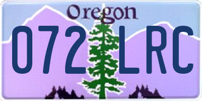 OR license plate 072LRC