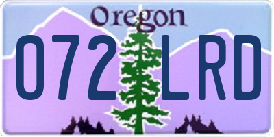 OR license plate 072LRD
