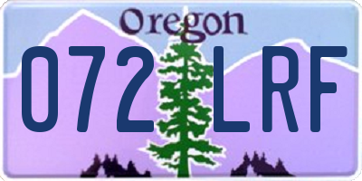 OR license plate 072LRF