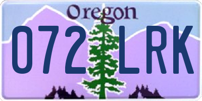 OR license plate 072LRK