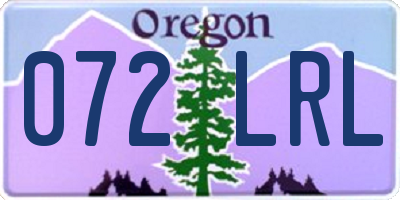 OR license plate 072LRL