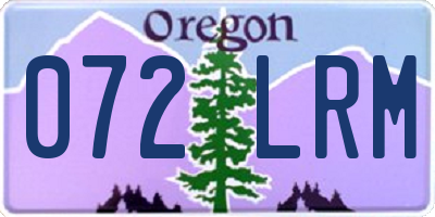 OR license plate 072LRM