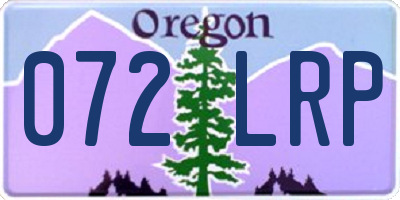 OR license plate 072LRP