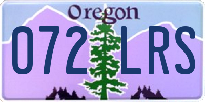 OR license plate 072LRS