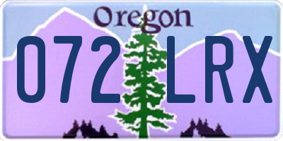 OR license plate 072LRX